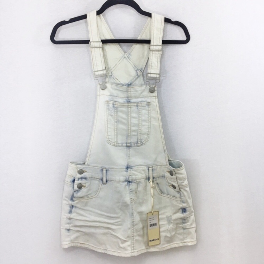 Blue Spice light blue denim skirt overalls dress 5
